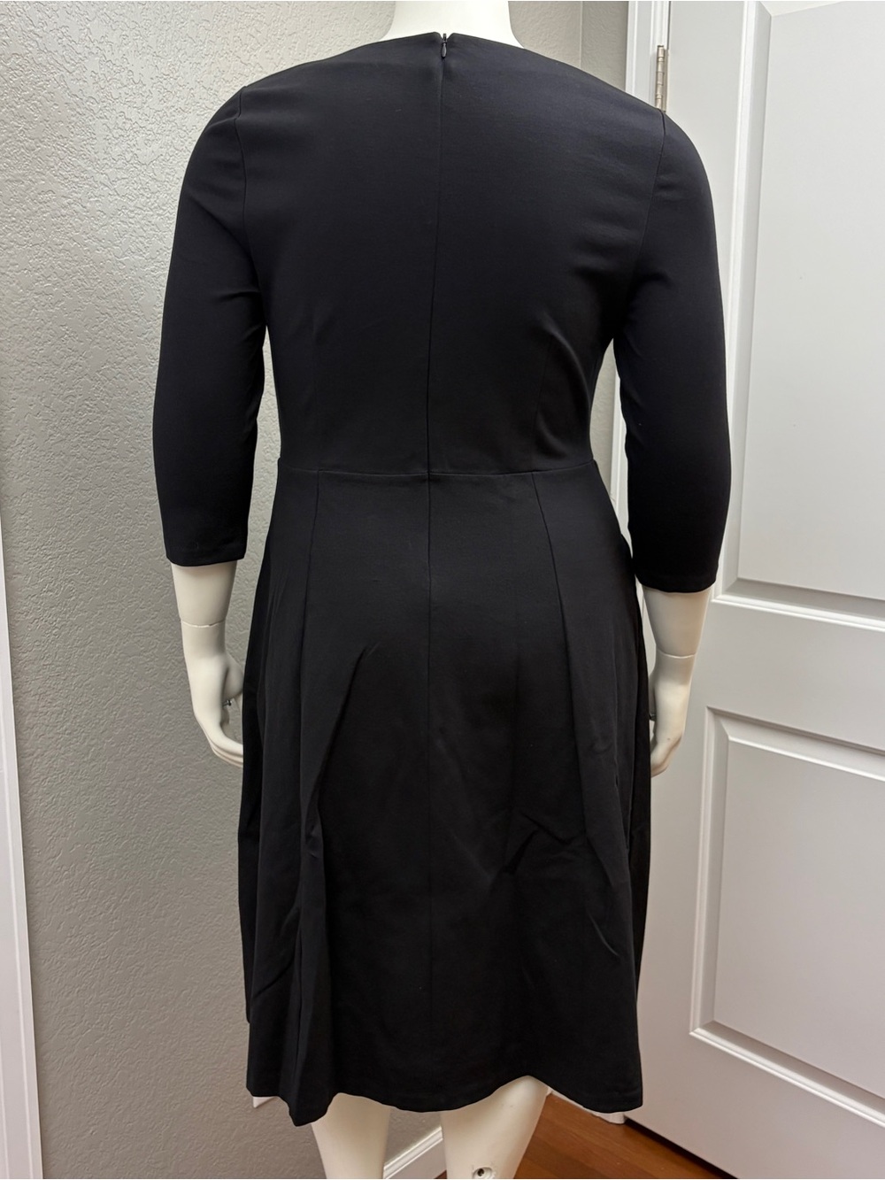Boden Black/Navy Scoop Neck Long Sleeve Dress - Size 16 Long - Picture 4 of 9